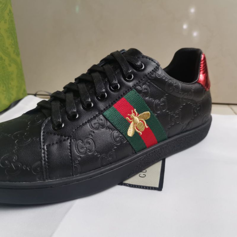 sepatu pria hitam sneaker cowok gg Bee strip men shoes p1shoes new