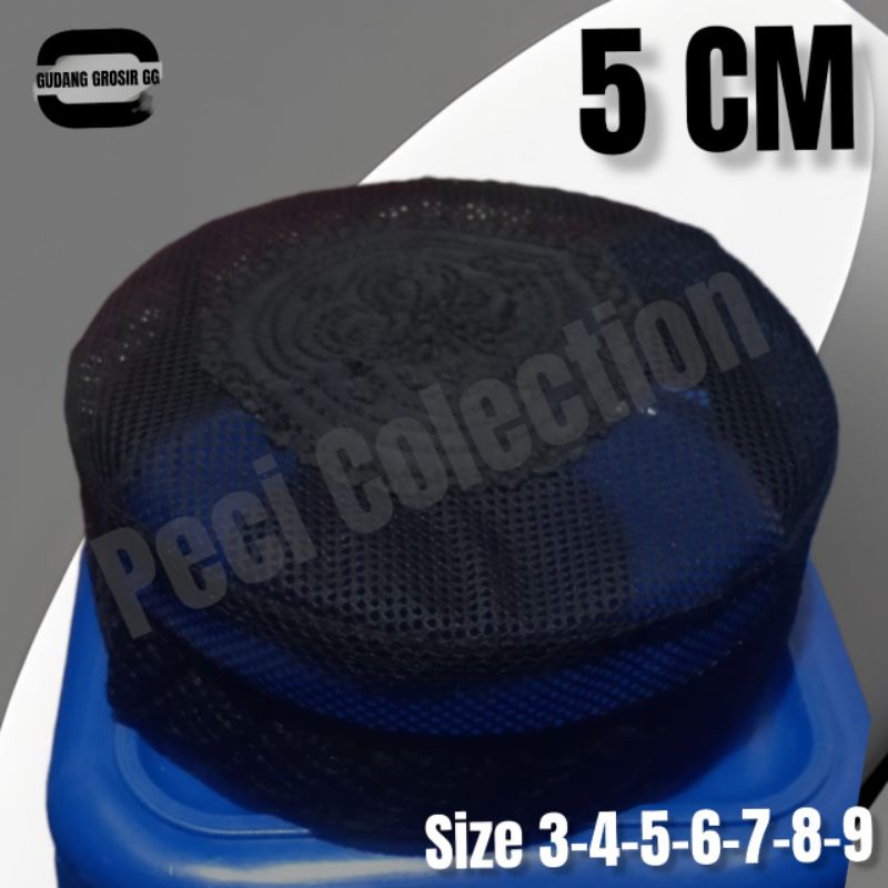 BEST SALE PECI KOPIAH JARING HAJIR MARAWIS 5 CM TERLARIS / PECI JARING IKAF PUTIH PENDEK 5 CM