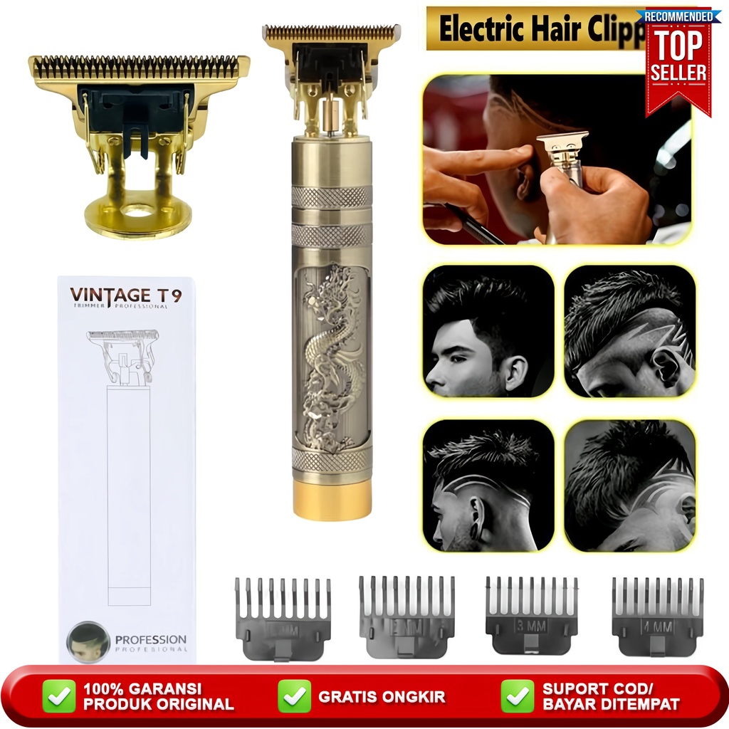 Alat Cukur Rambut Elektrik Hair Clipper Trimmer Detailer Cordless / Mesin Cukur Rambut Cas Pria / Pi