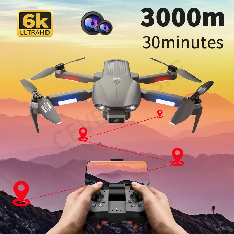 F9 Drone GPS 6K Kamera HD Ganda, Fotografi Udara Profesional Tanpa Sikat Motor Lipat Quadcopter Jara