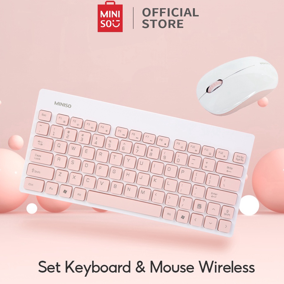 Grosir MINISO Set Mouse Dan Keyboard Nirkabel Komputer Laptop Set Keyboard Mouse Wireless Mini Multi