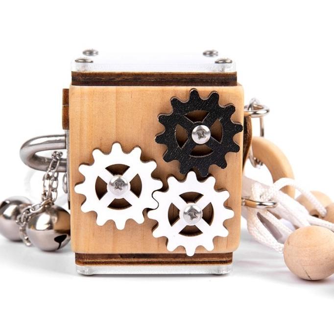 Hot Sale Wooden Busy Cube - Montessori Busy Cube - Mini Wooden Busy Box Terlaris