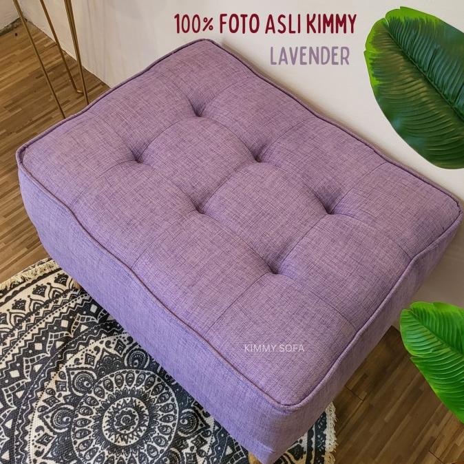 Kimmy Sofa Stools / Sofa Puff Kotak jumbo Kaki Retro Kayu Minimalis