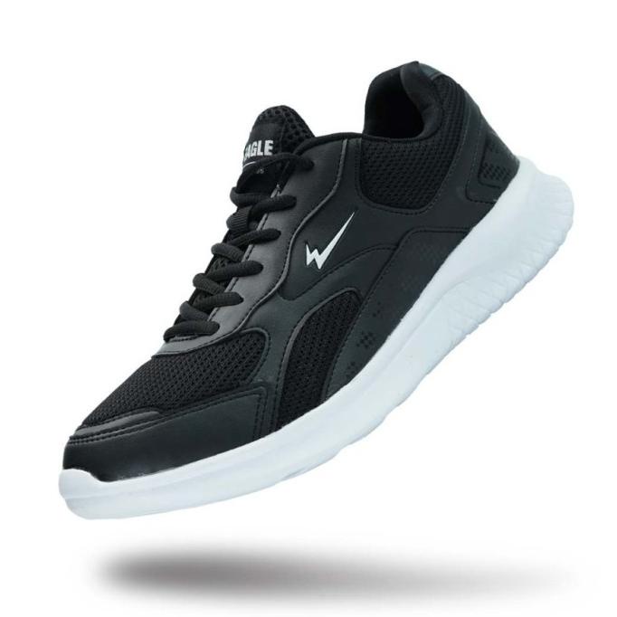 Sepatu Sneakers Pria Eagle Monza Hitam/ Putih Vdk #Original