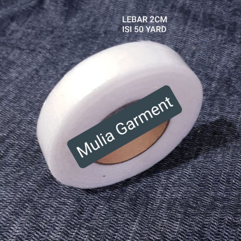 

Terlaku.! Lem Kain 2 sisi Lem Sum Lebar 2cm isi 50 Yard ( 45meter ) 86
