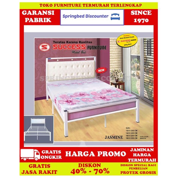 Ranjang Besi Tempat Tidur Dipan Divan Rangka Double Jasmine 160x200