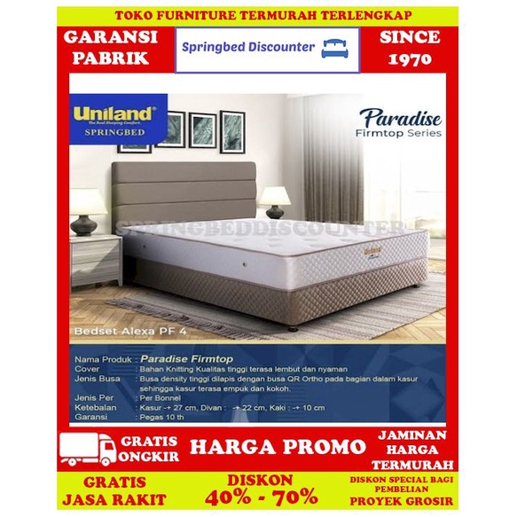 Springbed Spring Bed Uniland Paradise Firm Alexa PF4 160x200 Kasur Sj