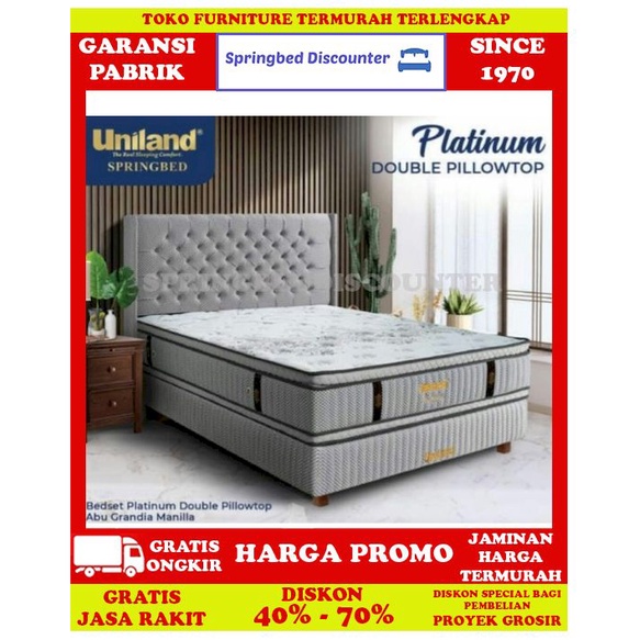 Springbed UNILAND PLATINUM DBLEptop GRANDIA Manila Abu 90x200 Kasur Sj