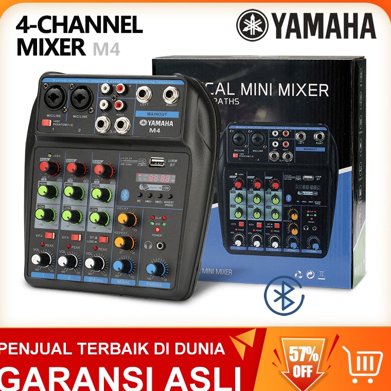 Terlaris.. Mixer Audio YAMAHA M4 USB/Electro Bluetooth 4 Channel mendukung penyetelan mobil 12V VJT