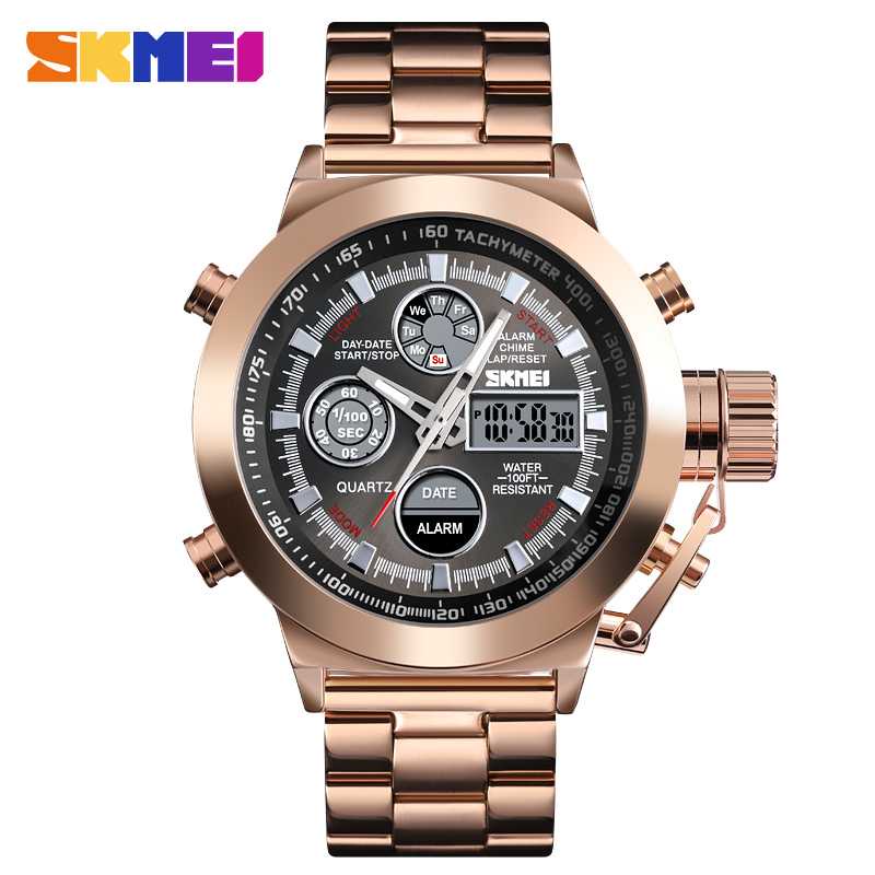 SKMEI Jam Tangan Analog Chrono Pria Stainless Steel Strap - 1515