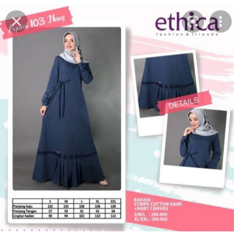 Ayumi 103 navy gamis original ethica