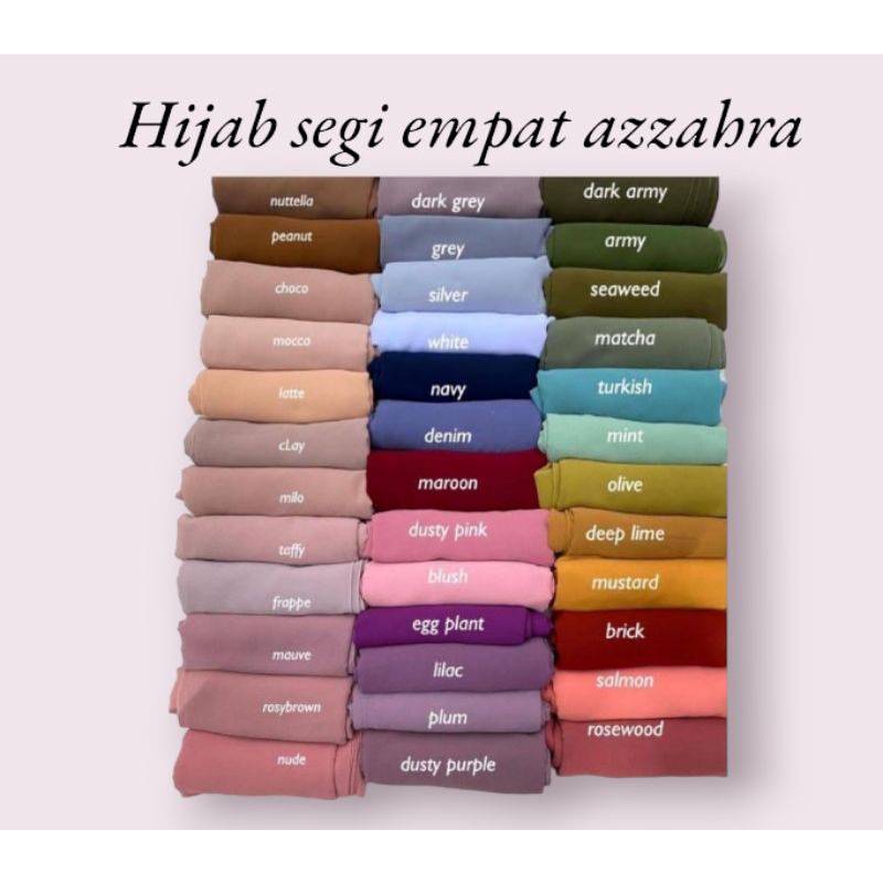 Hijab segi empat azzahra polos voal