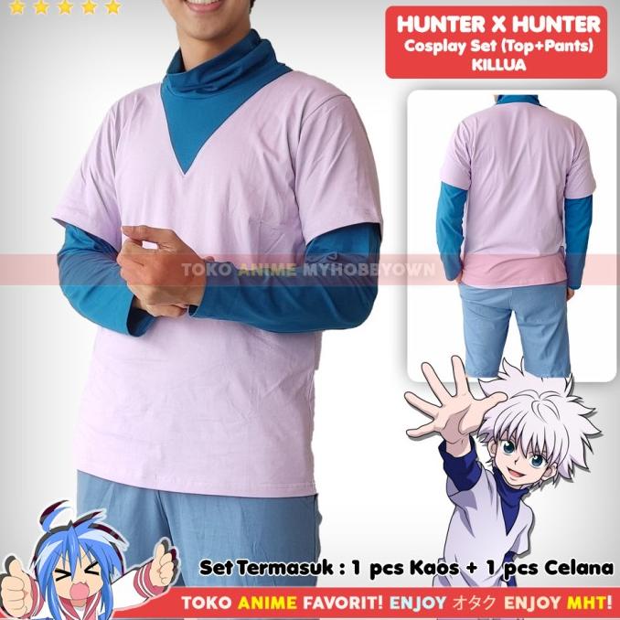 Kostum Anime Set Kaos Celana Hunter X Hunter Killua Zoldyck Cosplay