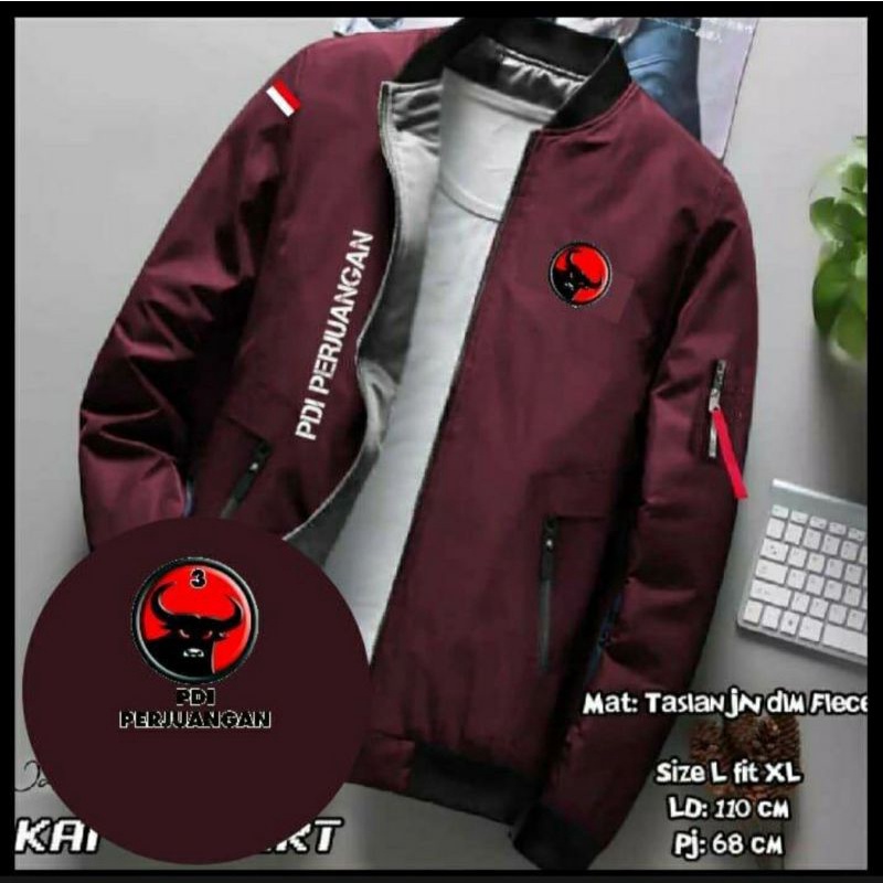 WINTER RUBBY PDI / RUBBY PDI PERJUANGAN / BOMBER JAKET / BOMBER PDI PERJUANGAN / JAKET PDI PERJUANGA