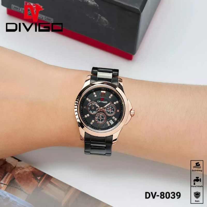 Jam Tangan Divigo 8039 Original Stainliss Steel Wanita Terlaris