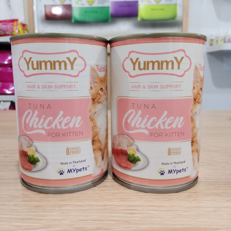 yummy cat kaleng tuna chicken kitten 400gr - wetfood cat kaleng