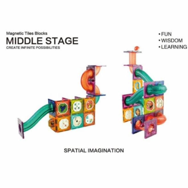 Promo Kiddy Star Magnetic Tiles Blocks Set 78 Pcs - Mainan Edukasi Anak Terbaru