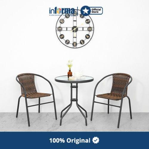 Terlaris Informa - Colorado Set Kursi & Meja Teras - Cokelat