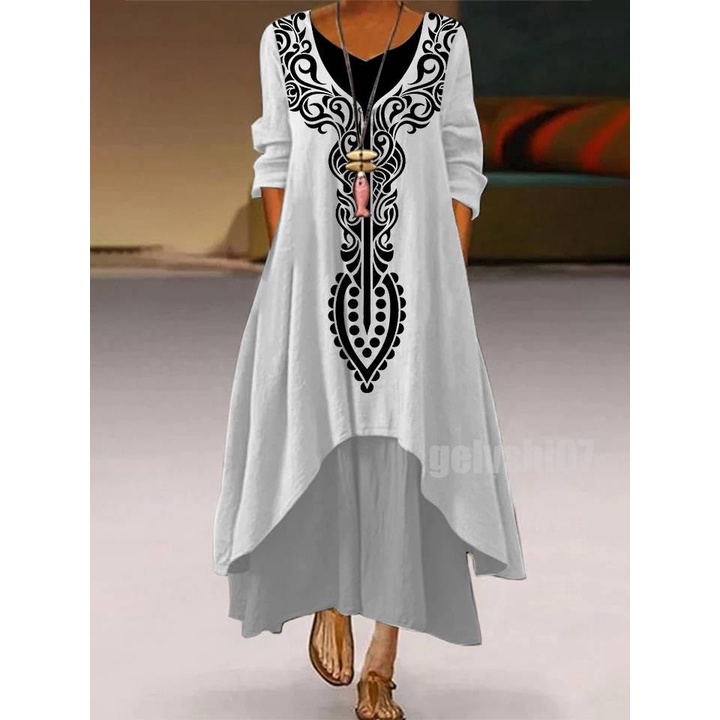 Gaun Wanita Elegan Desain Tidak Beraturan Baru Pakaian Jalanan Gaun Wanita Afrika Boho Pakaian Panta