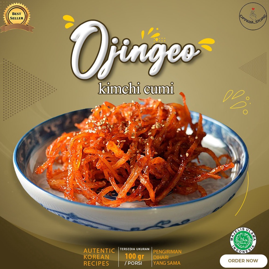 

Termurah ⭐✔️ Kimchi Cumi Kering 100Gr Halal Enak