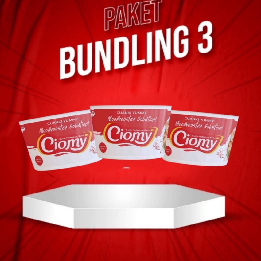 

Discount | KF7 | Paket Promo Hemat Bundling 3 Cuanki Spicy Chicken Cup Ciomy Tanpa MSG Halal BPOM