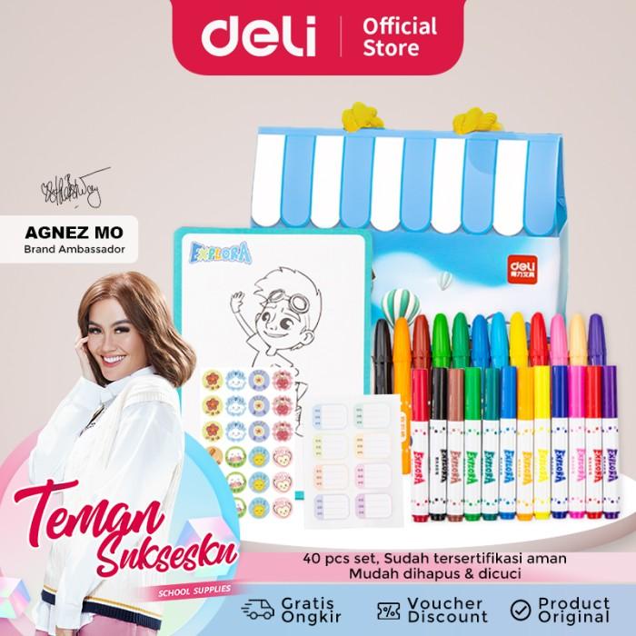 

Best Seller Deli School Art Set / Set Alat Mewarnai Anak 40Pcs Super Lengkap 75408