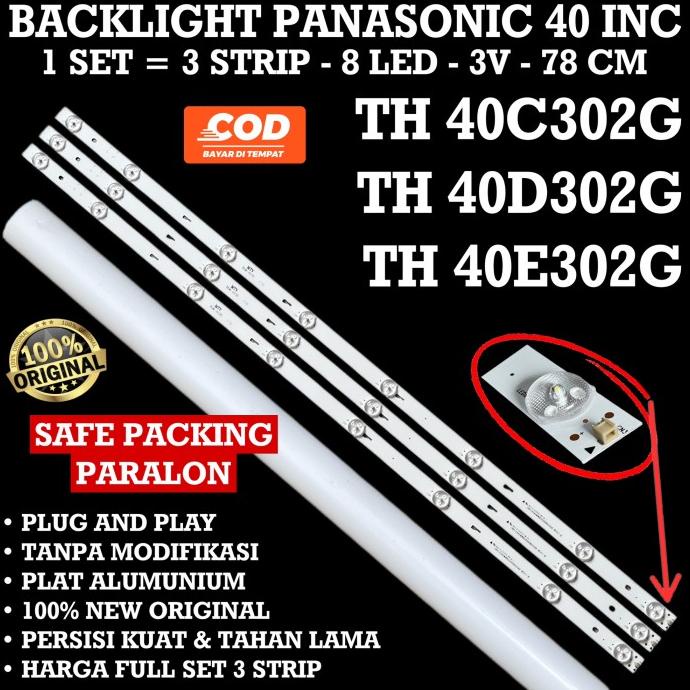 Backlight Panasonic 40 Inc Th 40C302G 40D302G 40E302G Lampu Bl 8K 3V