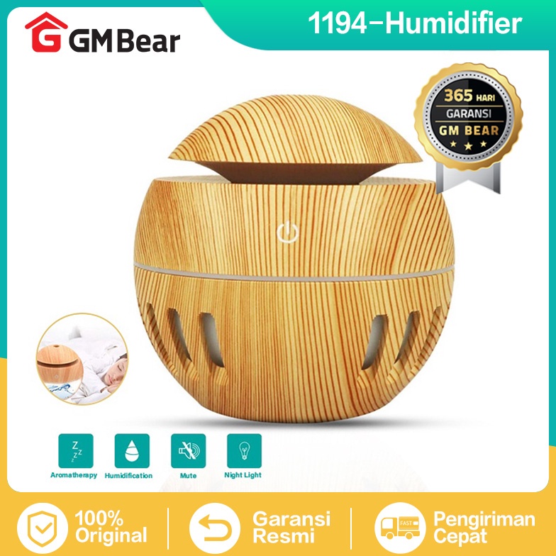 GM Bear Humidifier Diffuser 1194 - Aroma Terapi Essential Oil Pelembab Udara 130ml [CM.8Jn23ғ]