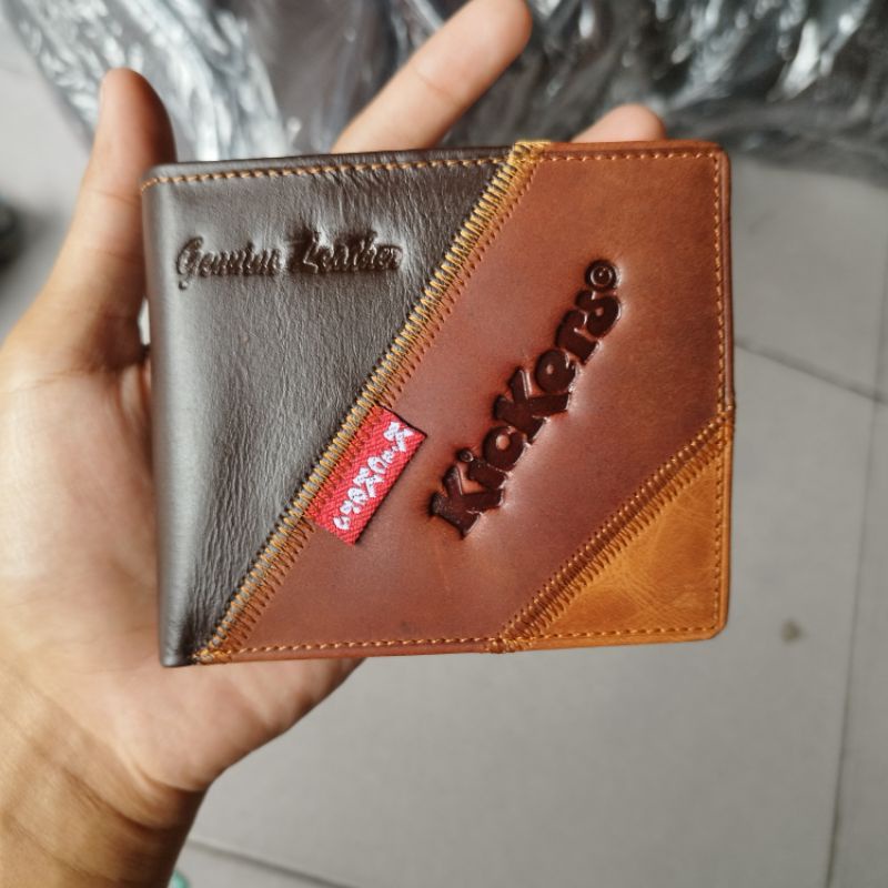 Dompet Kulit Asli Model Logo Press | Dompet Lipat Pria Kulit Sapi