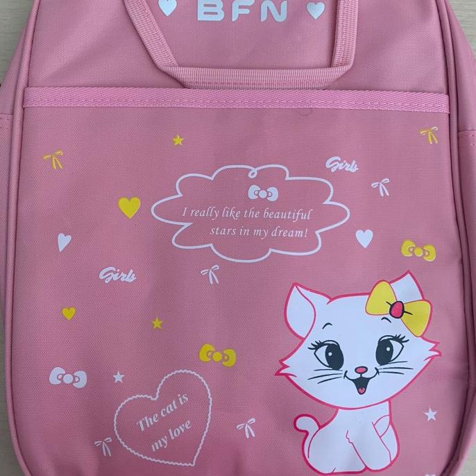 Tas Kursus Anak Motif Kucing Lucu / Tas Jinjing Anak Tahan Air