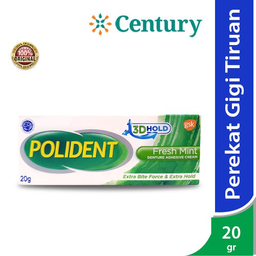 Polident Fresh Mint 20g / Perekat Gigi Tiruan / Lem Gigi / Gigi Palsu