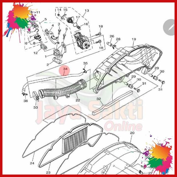 selang hawa mesin new nmax 2020 asli yamaha [jys]