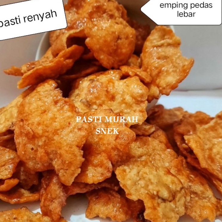 

Stock Banyak 1KG Emping pedas besar renyah bangetttt Big Sale