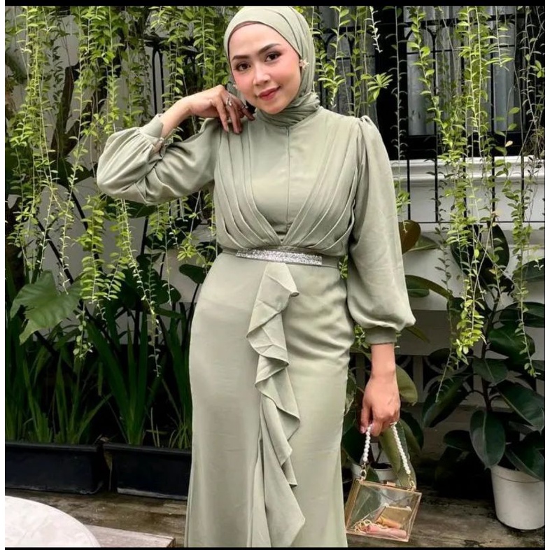 DRESS SIENA KONDANGAN SAGE GREEN