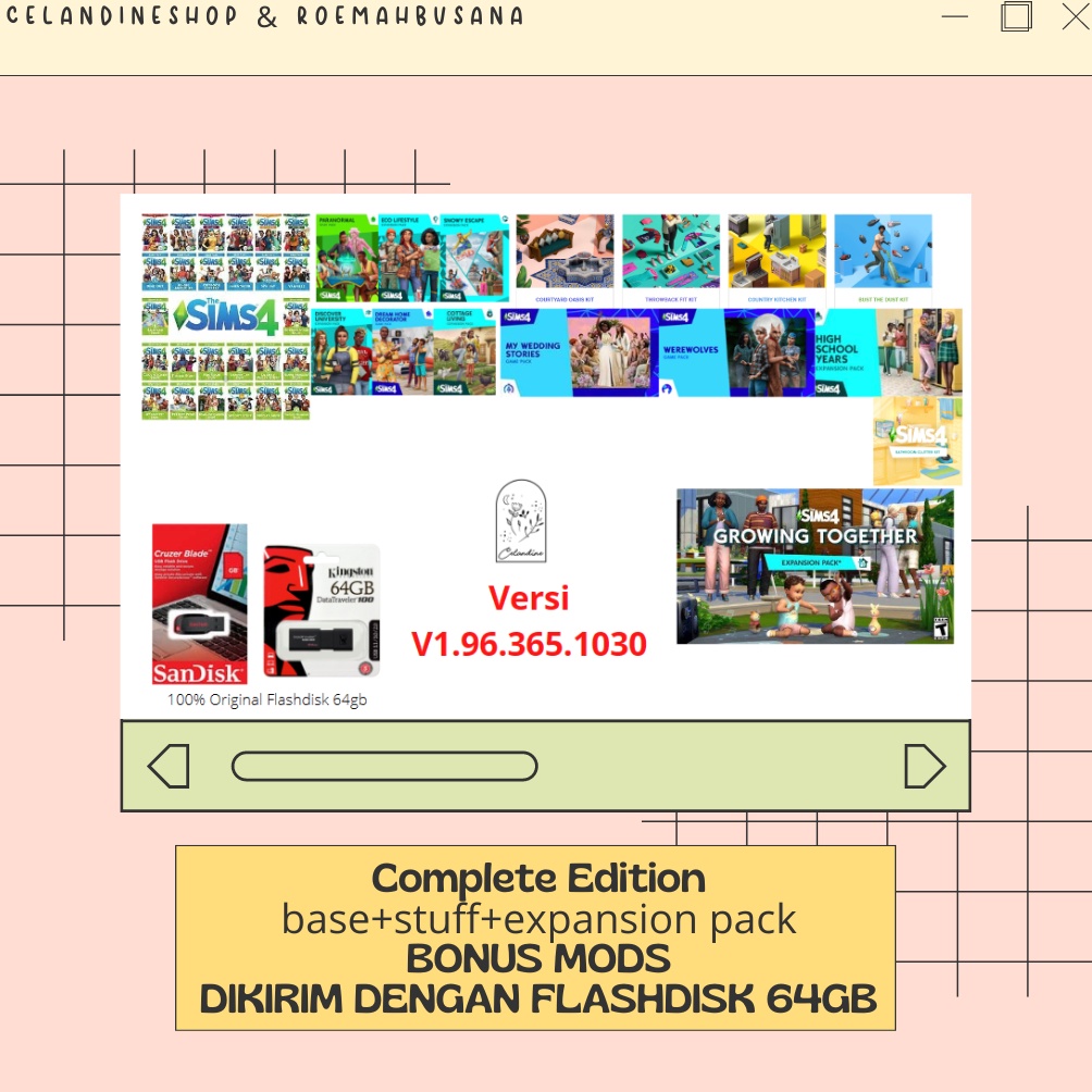 Diskon.. [Flashdisk] PC THE SIMS 4 COMPLETE VN9