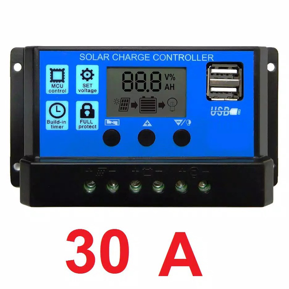9.9 BRANDS FESTIVAL Solar Charge Controller LCD LED Display Solar cell PWM 12V/24V 20A 30A Charger