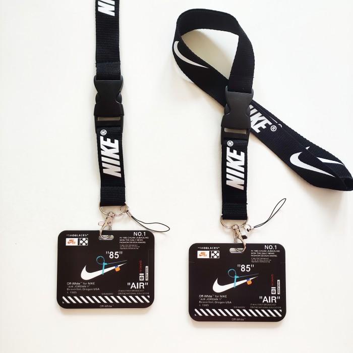 

Best Seller Id Card Holder Name Tag Lanyard / Kalung Kartu Black Nike Aj Hitam