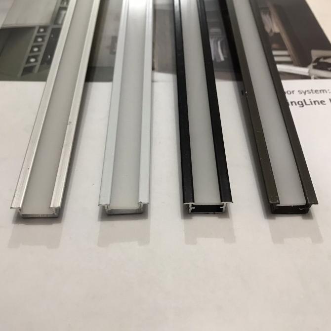 List Rel Lis Led Rumah Lampu Led Strip Alumunium Acrylic Cover Hitam
