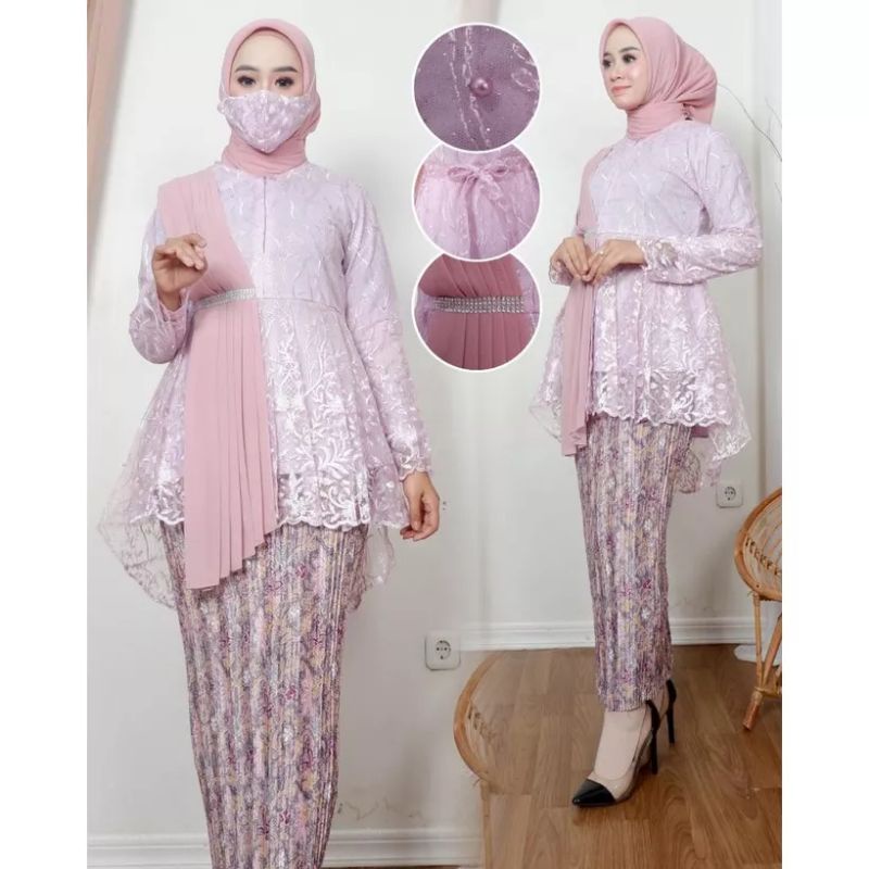 Kebaya Tunik Aurora Selendang | Kebaya Tunik Brokat | Kebaya Modern | Kebaya tile | Kebaya Favorite | Batik Couple | Kebaya Kondangan | Kebaya Brokat | Kebaya | Atasan Wanita | Tunik