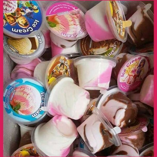 

ORIGINAL% Paket bubuk es krim super murah cup plastik bening