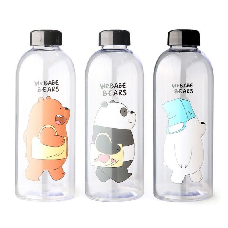 Botol minum VIRAL ‼️ MINISO WE BARE BEAR GLASS WATER BOTTLE / MINISO WBB BOTTLE / BOTOL MINUM MINISO