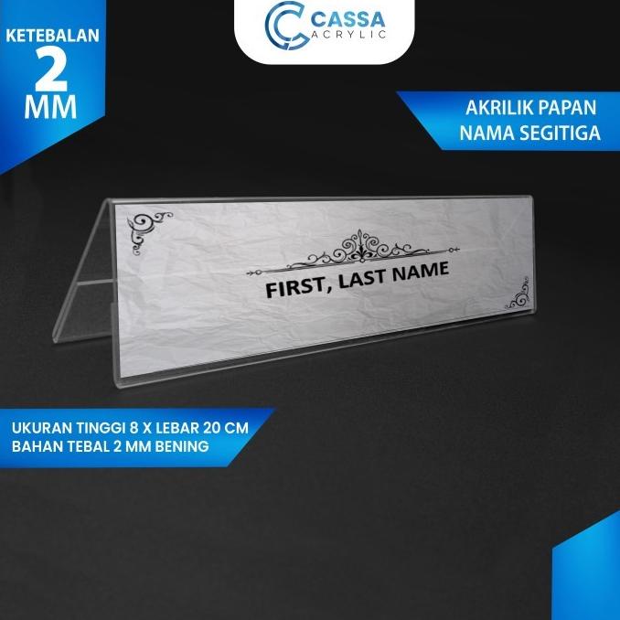 

*#*#*#*#] AKRILIK PAPAN NAMA / DISPLAY MEJA PANITIA / SEGITIGA UK 5X25 CM