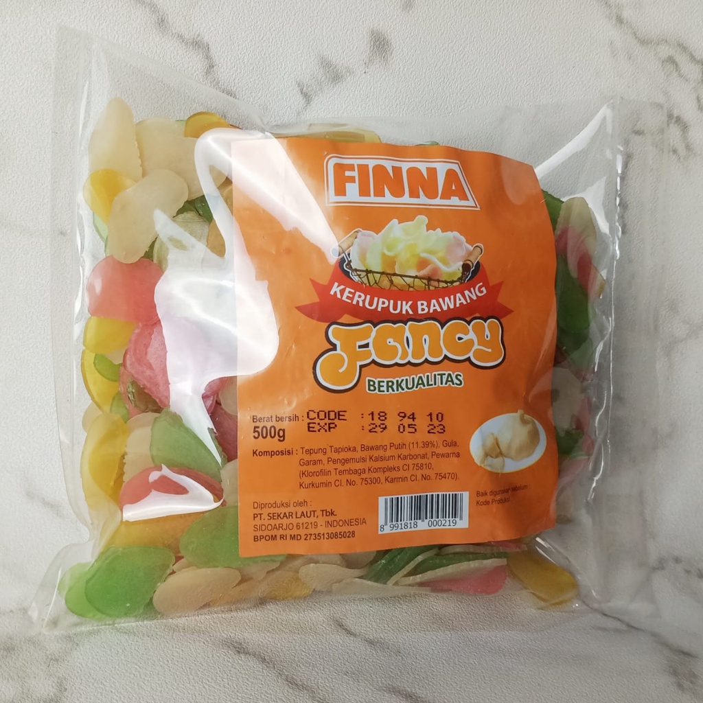 

Cemilan Snack Lauk FINNA KERUPUK BAWANG FANCY 250 gr