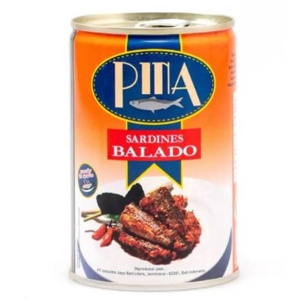 

PINA SARDEN SALAM SAUS BALADO 155GR / SARDEN KALENG KECIL