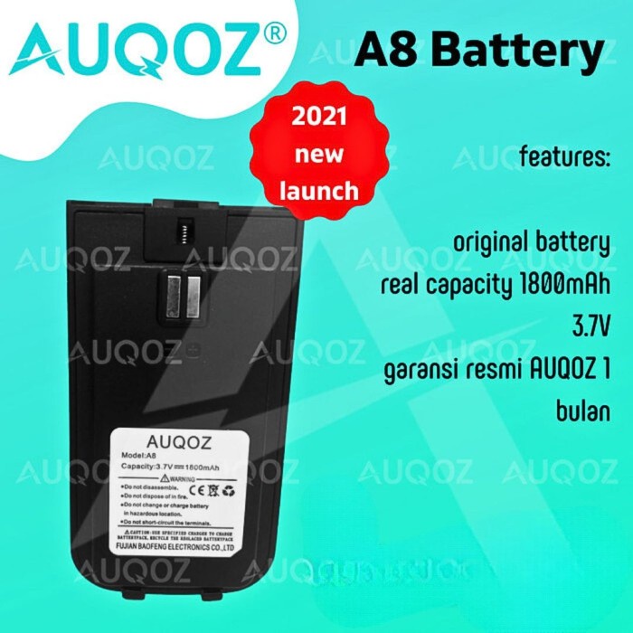 Terlaris Auqoz A8 Walkie Talkie 1800 Mah Battery - Baterai Ht 1800Mah