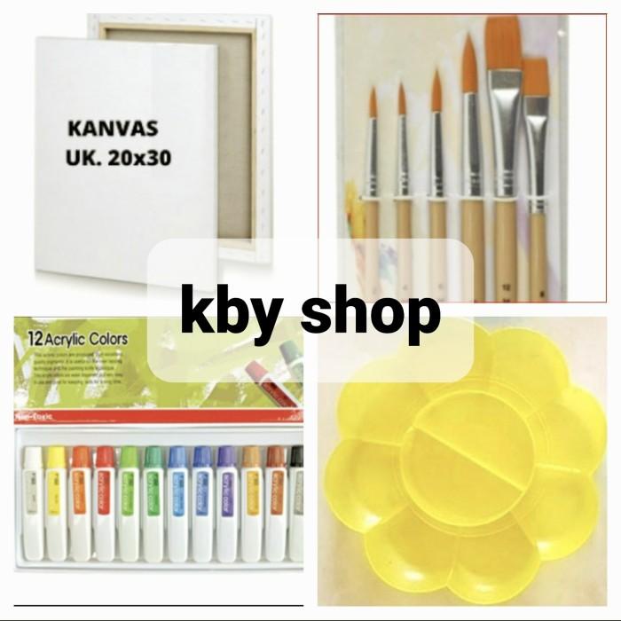 

Terlaris Paket Alat Melukis Kanvas 20X30 -Kuas Piring Cat Acrylic Painting Kit