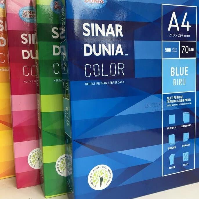

KERTAS HVS WARNA A4 - F4 70 gsm SIDU SINAR DUNIA