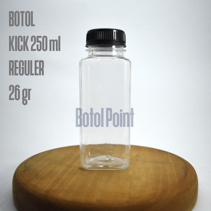 Botol Kick 250 ml - Botol Plastik 250 ml - Botol Plastik Kotak 250 ml