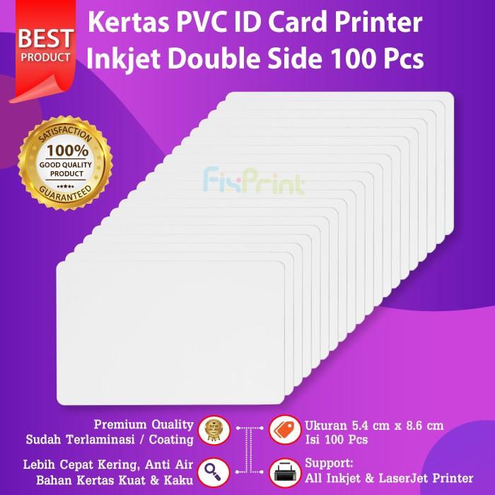 

Best Seller 100 / 230 Pcs Blank Pvc Bahan Id Card Polos Double Side Printer Inkjet