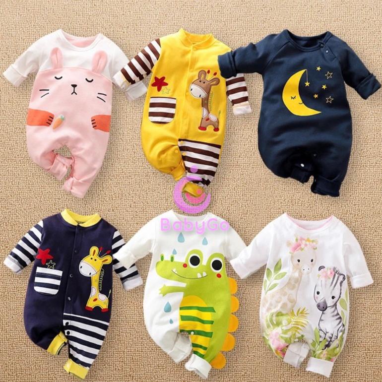 COD 6.6 Baju bayi lengan panjang  / Sleepsuit bayi Motif Laki laki Perempuan alpo